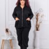 Plus size σετ φόρμας συνδυασμός με δίχτυ-μαύρο-κωδ 11350