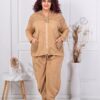 Plus size σετ φόρμας με συνδυασμός δίχτυ-ταμπά-κωδ 11350-2