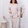 Plus size σετ φόρμας με μπλούζα ασύμμετρη-μπεζ-κωδ 261240-1