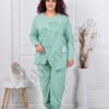 Plus size σετ φόρμας με μπλούζα ασύμμετρη-μέντα-κωδ 261240-3