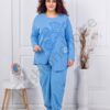Plus size σετ φόρμας με μπλούζα ασύμμετρη-μπλε-κωδ 261240-4