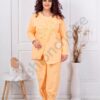 Plus size σετ φόρμας με μπλούζα ασύμμετρη-κίτρινο-κωδ 261240-5