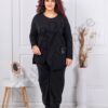 Plus size σετ φόρμας ασύμμετρη-μαύρο-κωδ 261240