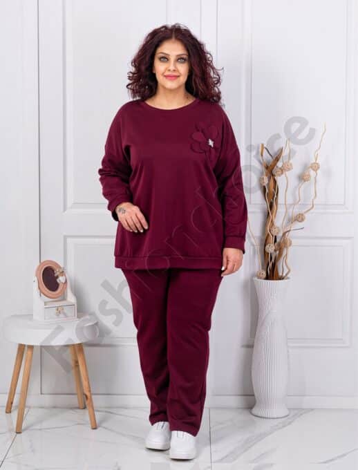 Plus size σετ φόρμας με απλικέ και στρας-μαρσάλα-κωδ 24475 (-1