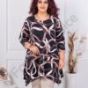 Plus size ασύμμετρη τουνίκ με αφηρημένο σχέδιο-κωδ 26367-4