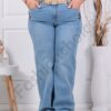 Plus size τζιν παντελόνι με κέντημα και στρας-μπλε-κωδ 7613