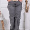 Plus size τζιν παντελόνι με κέντημα και στρας-γκρι-κωδ 7613-1