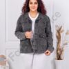 Plus size τζιν μπουφάν λούρεξ-γκρι-κωδ D10468