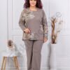 Plus size σετ φόρμας με φλοράλ σχέδιο-μόκα-κωδ 261240-4