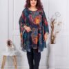 Plus size σιφόν τουνίκ/πόντσο-μαύρο-κωδ 265021
