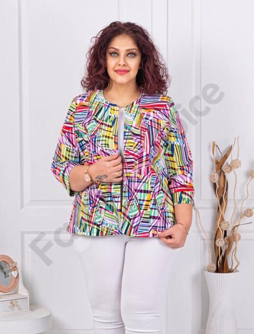 Plus size σακάκι με σχέδια πολύχρωμα-κωδ 1439-14