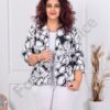 Plus size κομψο σακάκι-λευκά λουλούδια-κωδ 1439-17