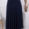 Plus size κλος φούστα με λάστιχο-σκούρο μπλε-κωδ 26251-4