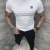 T-shirt Icon στάμπα στην πλάτη-λευκό-κωδ 7826-1