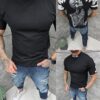 T-shirt με στάμπα σκελετός-μαύρο-κωδ 25107