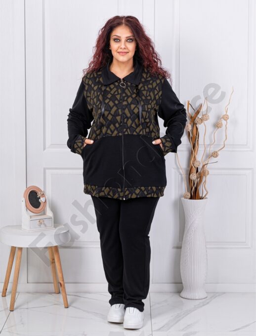 Plus size σετ φόρμας με γεωμετρικά σχήματα-κωδ 1464
