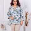 Plus size πουκάμισο φλοράλ-μπλε-κωδ 82358-1