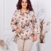 Plus size πουκάμισο φλοράλ-καφέ-κωδ 82358-2