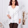 Plus size ασύμμετρη μπλούζα από σιφόν-λευκό-κωδ 25003-3