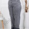 Plus size τζιν παντελόνι με γυρισμένα μπατζάκια-γκρι-κωδ 7893-2