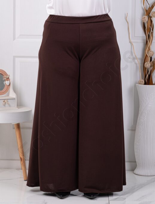 Plus size ψηλόμεση παντελόνα-καφέ-κωδ 5359-13