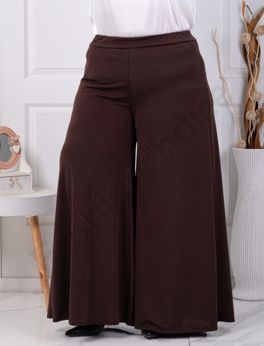 Plus size ψηλόμεση παντελόνα-καφέ-κωδ 5359-13