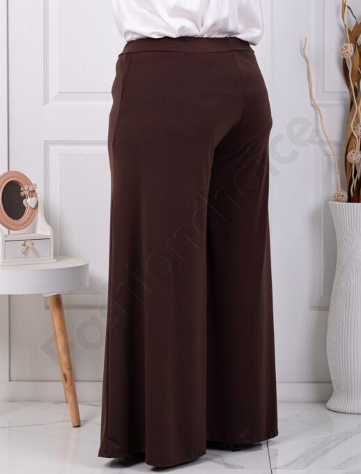 Plus size ψηλόμεση παντελόνα-καφέ-κωδ 5359-13
