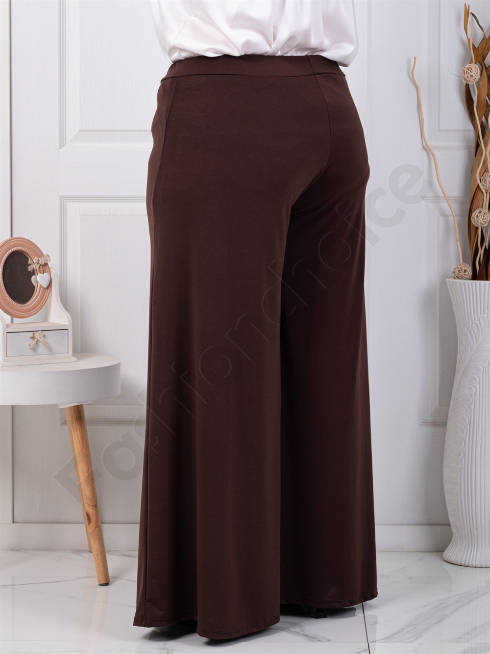 Plus size ψηλόμεση παντελόνα-καφέ-κωδ 5359-13