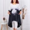 Plus size τουνίκ/φόρεμα με στρας-τριαντάφυλλο-κωδ 51058