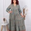 Plus size μεταξωτό φόρεμα Boho-κωδ P-407