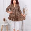 Plus size τουνίκ με βολάν-Leopar-κωδ 51186