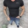 Ανδρική V μπλούζα κοντομάνικη Slim fit-μαύρο-κωδ 262012