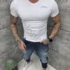 Ανδρική V μπλούζα κοντομάνικη Slim fit-λευκό-κωδ 262012-8