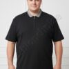 Plus size ανδρική κοντομάνικη Polo μπλούζα-μαύρο-κωδ 662