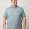 Plus size ανδρική κοντομάνικη Polo μπλούζα-ανοιχτό μπλε-κωδ 662-2