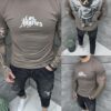 T-shirt Los Angeles με τύπωμα στην πλάτη-μόκα-κωδ 26161-3