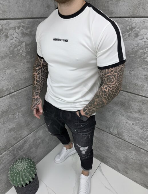 T-shirt με κεντημένο λογότυπο-λευκό-κωδ 26169-2