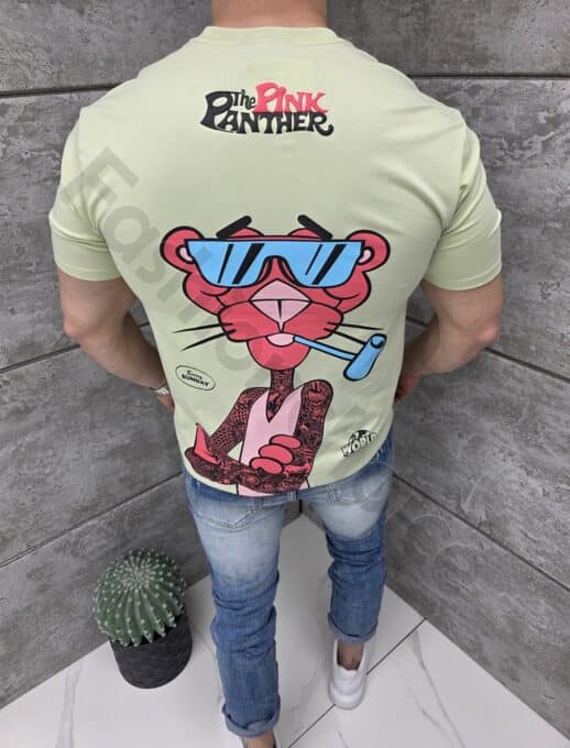 Ανδρική μπλούζα Pink Panther-μέντα-κωδ 2068-2