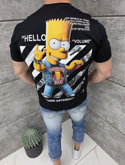 T-shirt με τύπωμα Bart Powerman-μαύρο-κωδ 327
