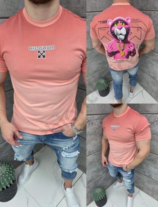 T-shirt με τύπωμα PINKO OFF-σομόν-κωδ 429-1