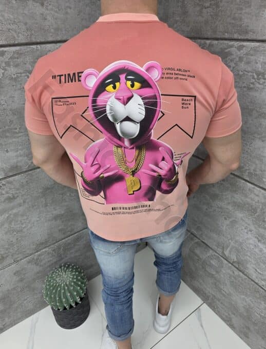 T-shirt με τύπωμα PINKO OFF-σομόν-κωδ 429-1
