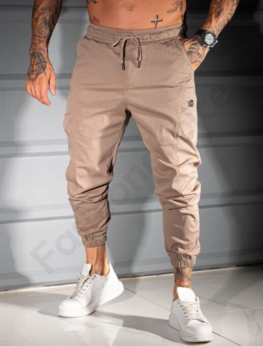 Ανδρικό jogger παντελόνι-μόκα-κωδ 3113-1