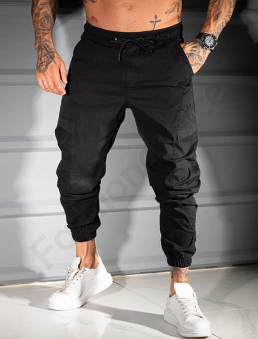 Ανδρικό jogger παντελόνι-μαύρο-κωδ 3113
