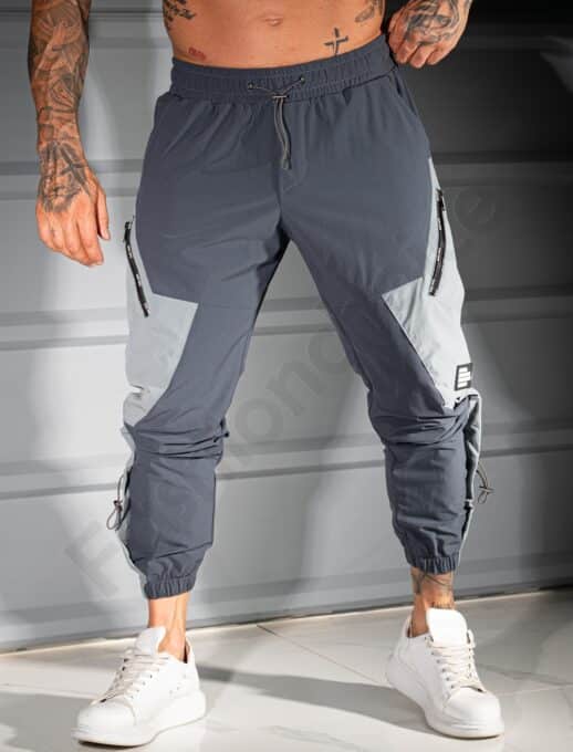Ανδρικό jogger παντελόνι με cargo τσέπες-γκρι-κωδ 3115-1