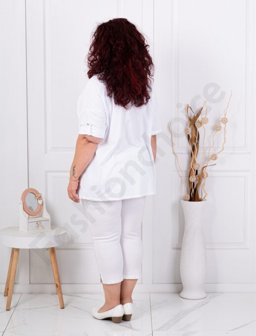 Plus size μπλούζα με απλικέ-λευκό-κωδ 3995-5