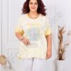 Plus size μπλούζα με απλικέ-κίτρινο-κωδ 3995-4