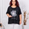 Plus size μπλούζα με απλικέ-μαύρο-κωδ 3995