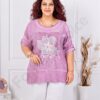 Plus size μπλούζα με απλικέ-λιλά-κωδ 3995-2