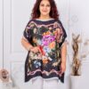 Plus size μπλούζα με χρυσάνθεμα-κωδ 5218-2