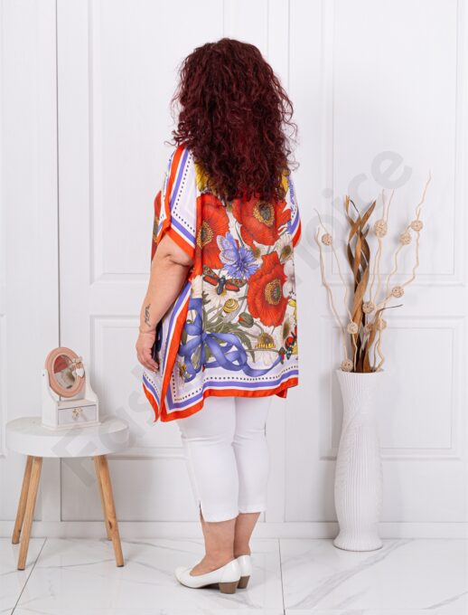 Plus size μπλούζα με παπαρούνες-κωδ 5218-1